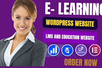 create a professional tutor website or custom responsive elearning website