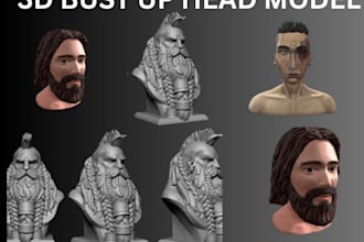 sculp 3d head  bust up model 3d action figure full body model for 3d printing