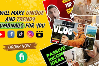 make unique and trendy thumbnail for you