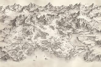 draw fantasy map illustration dnd map city map vector map