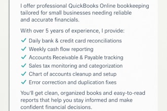 provide accurate and reliable bookkeeping services