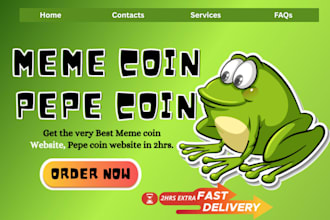 meme coin website meme coin crypto expert token pepe meme coin landing page site