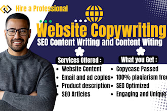 be your websites copywriter, copywriting, product prescription and seo articles