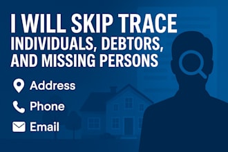 skip trace individuals, debtors, and missing persons fast
