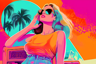 draw your portrait into retro pop art style