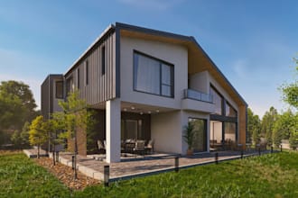 google map villa, real estate, luxury cgi,2d layout, house rendering, car park,