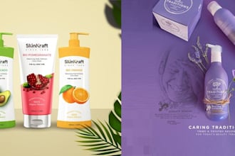 design creative product packaging, bottle label design, 3d mockup and box design