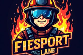 design high quality esport firefighter mascot logo with my fastest delivery