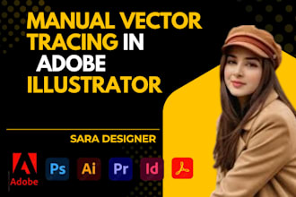 do adobe illustrator work and manual vector tracing