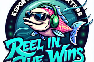 design high quality esport fishing charters mascot logo with unlimited revision