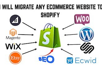 migrate wix woocommerce magento wordpress website to shopify store