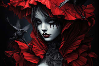 draw realistic fantasy horror character and concept art