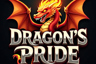 design high quality esport fire dragon mascot logo with creative concepts