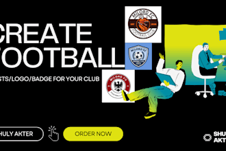 create a round circular football badge for your team