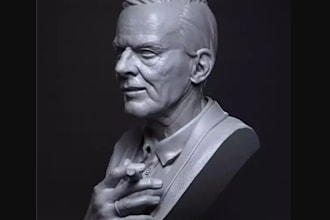 design 3d head bust model,3d statue render custom figure,minis,stl 3d printing
