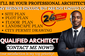 draw site plan, master plan, floor plan, landscape plan for permit in 24 hours