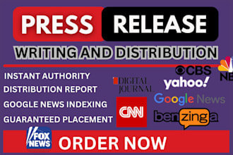 press release distribution and press release writing, publish press release