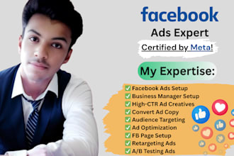 run facebook ads campaigns and setup business manager