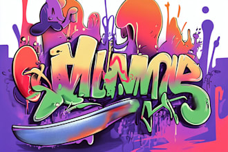 do custom graffiti art logo for your merchandise and brand