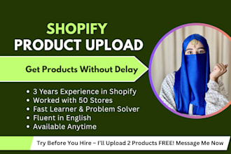 add products or handle shopify product listing and upload and data entry shopify