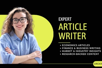 write high quality economics, finance, and business articles