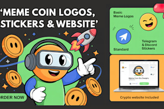 draw funny meme coin stickers, crypto meme coin, telegram stickers, meme token