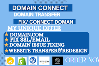 fast connect domain or transfer domain to wordpress, wix, shopify, square