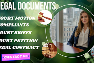 draft court documents, motion, petition, compliant, court briefs