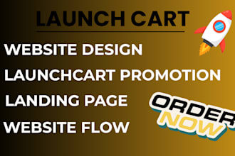 design launch cart website online shopping cart print on demand for your product