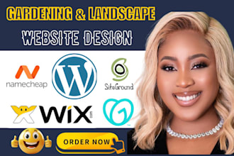 design landscape,gardening,lawn care,cleaning website using wix or wordpress