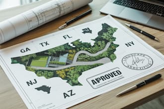 tx fl nj az ny landscape architect stamp permit for city approval