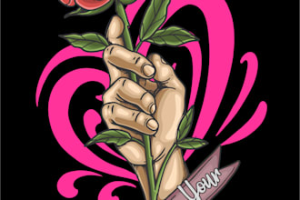 make a logo with a rose and love theme