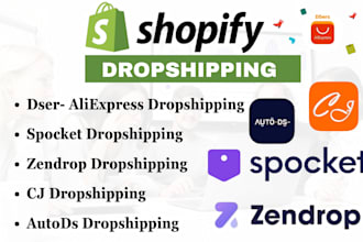 setup shopify cj dser autods spocket zendrop ebay dropshipping product upload