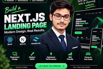 build a modern responsive nextjs landing page with tailwindcss
