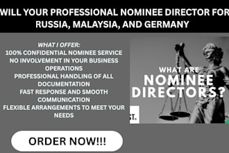 your professional nominee director for russia, malaysia, and germany