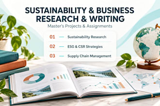 masters sustainability, esg assigned research, csr strategies, business projects