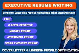 write executive, vp, CEO resumes, cover letters, and linkedin profiles