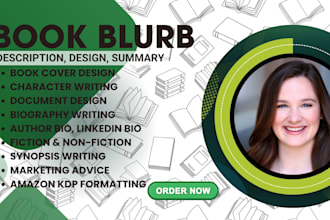 do blurb writing, character, story, comic book script, biography, synopsis, kdp