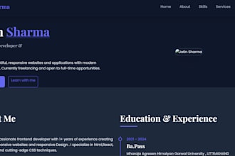 create a modern one page website for your business