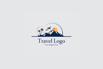 create unique and creative travel branding logo design