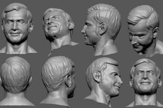 sculpt 3d head 3d face 3d bust model 3d helmet for 3d printing