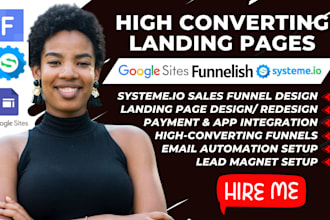 system io sales funnel design landing page on funnelish, system io, google sites