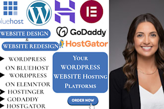build, develop or redesign wordpress website on bluehost, godaddy, hostinger etc