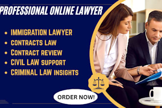 be your online lawyer for immigration, contracts, civil, and criminal law