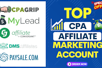 create best affiliate, cpa account setup