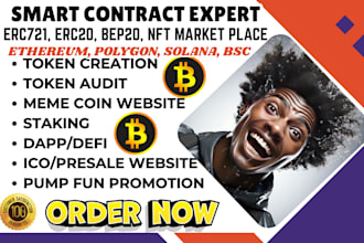 create bep20 ethereum solana token smart contract rust or dapp sui tron bsc xrp