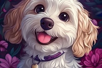 do your pet portrait into cute disney style