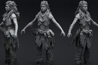 create action figure 3d scene,digital sculpt,build dnd ttrpg warrior,tabletop