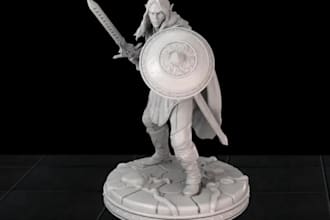 design 3d fantasy miniature,resin, action figure,sword tabletop board game, stl