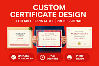 design editable certificates for courses, awards, or events
